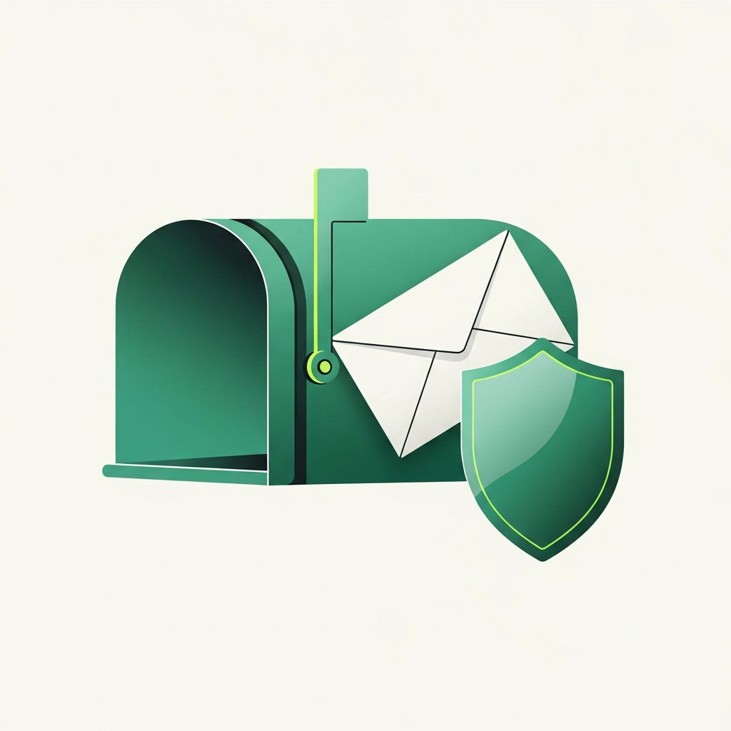Minimal flat-vector illustration in Taxly green and ink representing registered agent service, for the article "How much does a registered agent cost?".