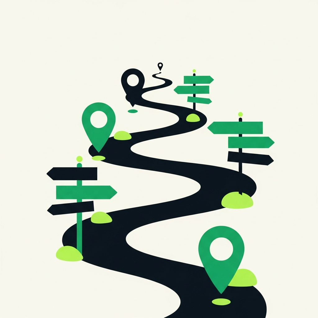 Minimal flat-vector illustration in Taxly green and ink representing cross-border founder guide, for the article "US LLC vs UK sole trader for founders".