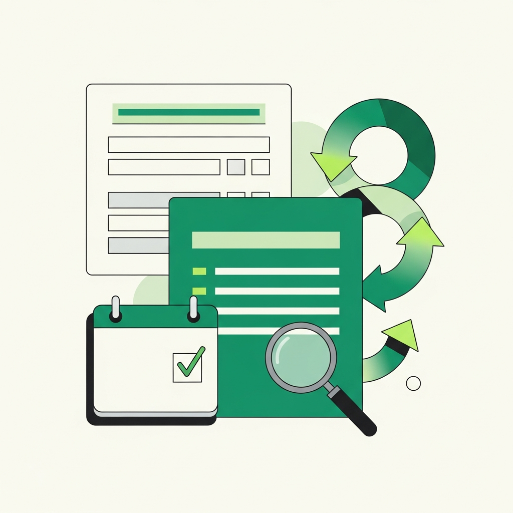 Minimal flat-vector illustration in Taxly green and ink representing tax filing, for the article "What is double taxation, and how to avoid it".